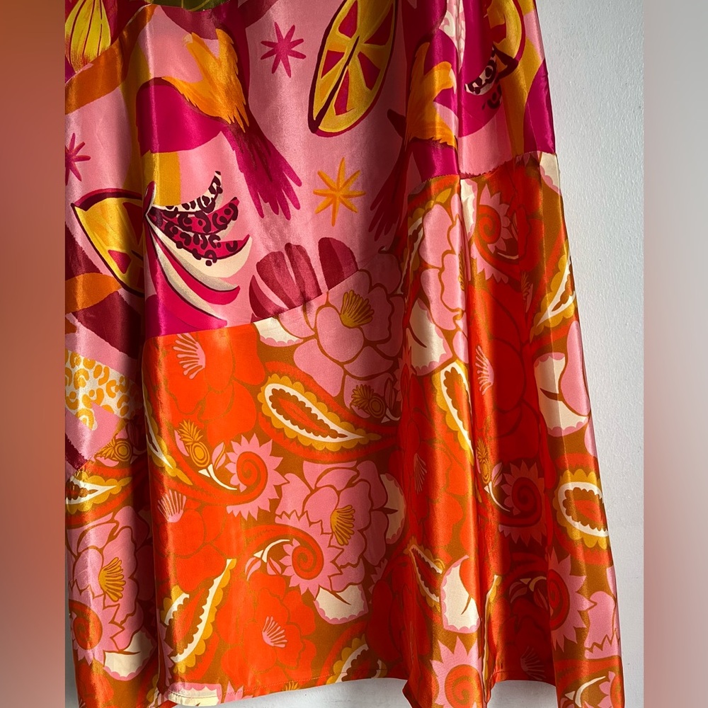 FARM RIO Silky Floral Orange Maxi Skirt - Picture 8 of 14